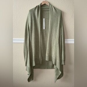 LIKE NEW $148 Cashmere Blend Lululemon Cashlu Knit Wrap Heathered Rosemary XS S